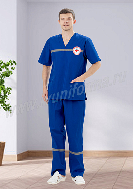 Костюм мужской с шевроном для скорой помощи арт. СП-02-08-ТС
