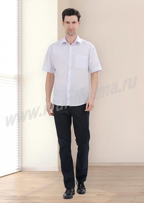 Рубашка мужская белая "Алонзо" (кор. рукав)